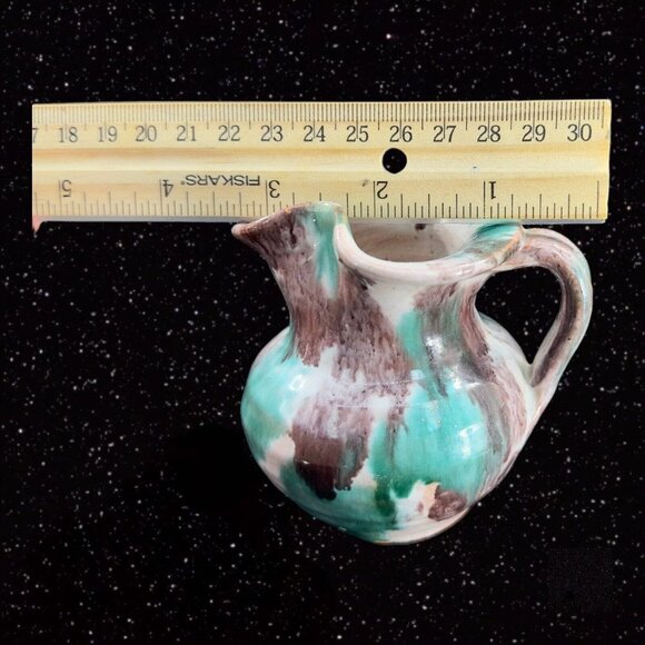 Italian Art Pottery Miniature Pitcher Carafe Ceramic Pottery Hand Painted Italy - Picture 5 of 12